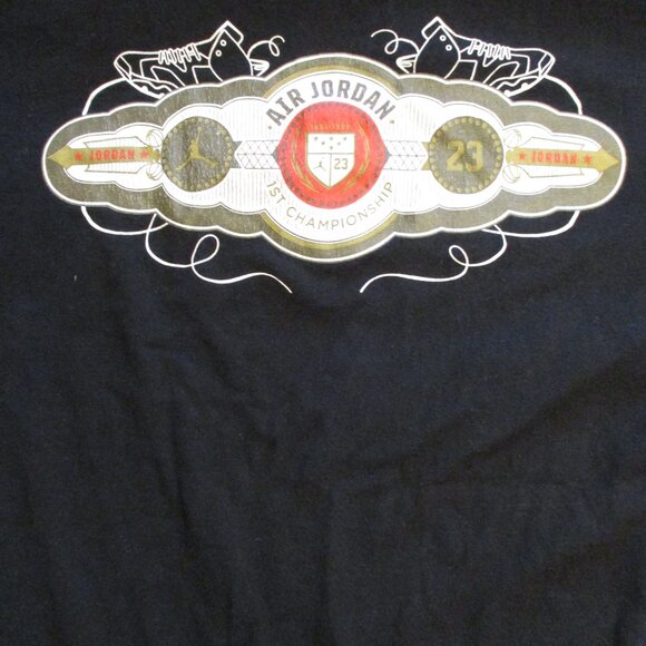 Jordan Air Woman Large Black White Red Graphic Short Sleeve Basketball Shirt - Picture 2 of 7